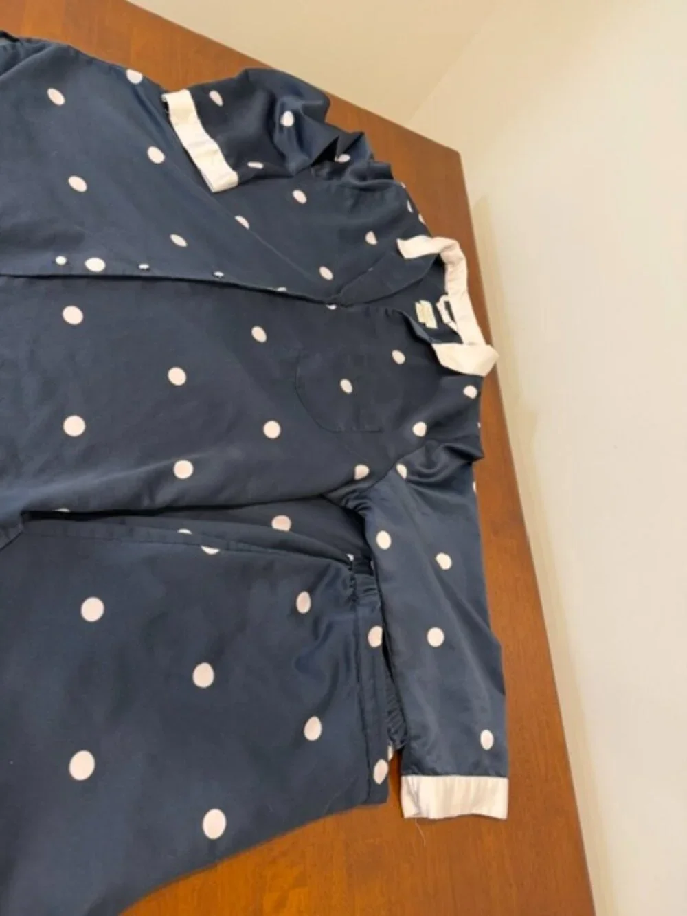 Kate Spade New York Blue White Polka Dot Pajama Set Size XL.
